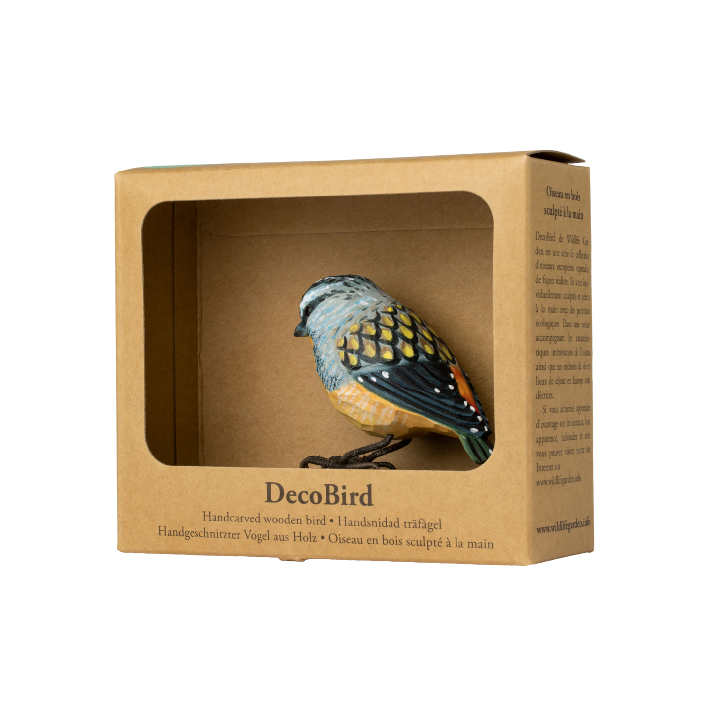 Wildlife Garden Deco Bird Small Spotted Pardolote in packaging