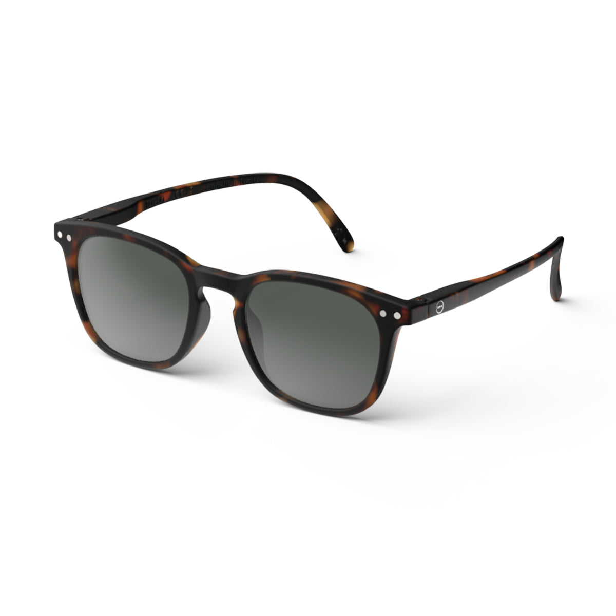 Izipizi junior sunglasses shape e tortoise on an angle on white background