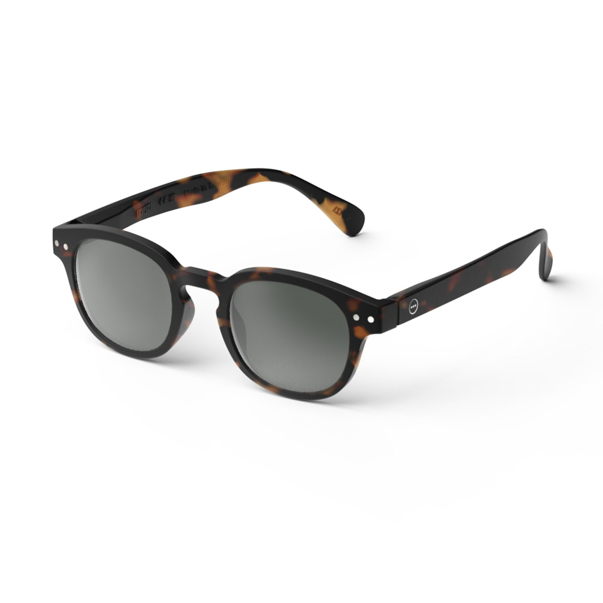 Izipizi junior sunglasses shape c tortoise on an angle on white background