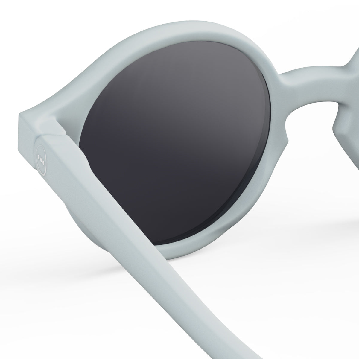 Izipizi kids sunglasses shape d sweet blue close up of back left hand side on white background