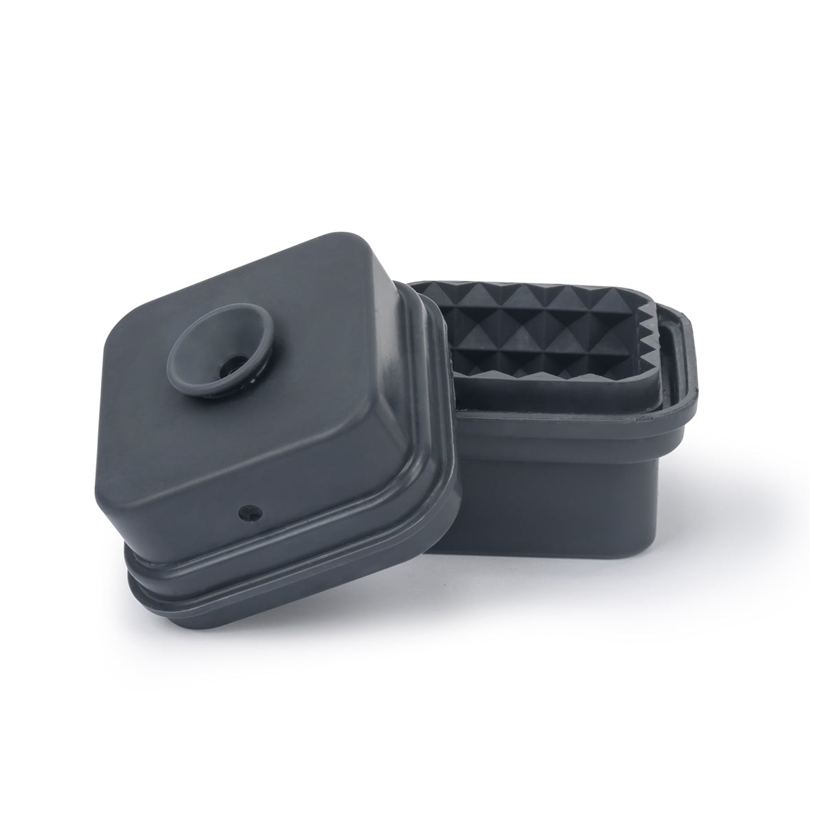 WP charcoal prism cocktail ice cube mould on a white background