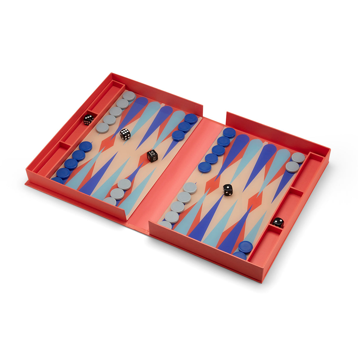 Printworks classic games art of backgammon bright orange box opened for play