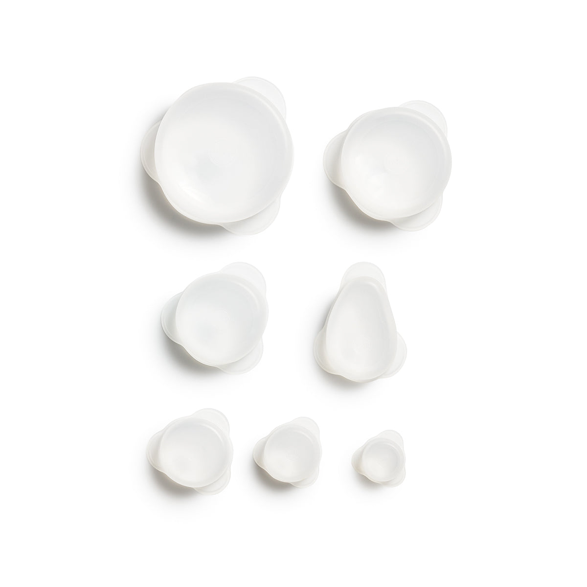 WP set of 7 reusable stretch produce savers without packaging on white background