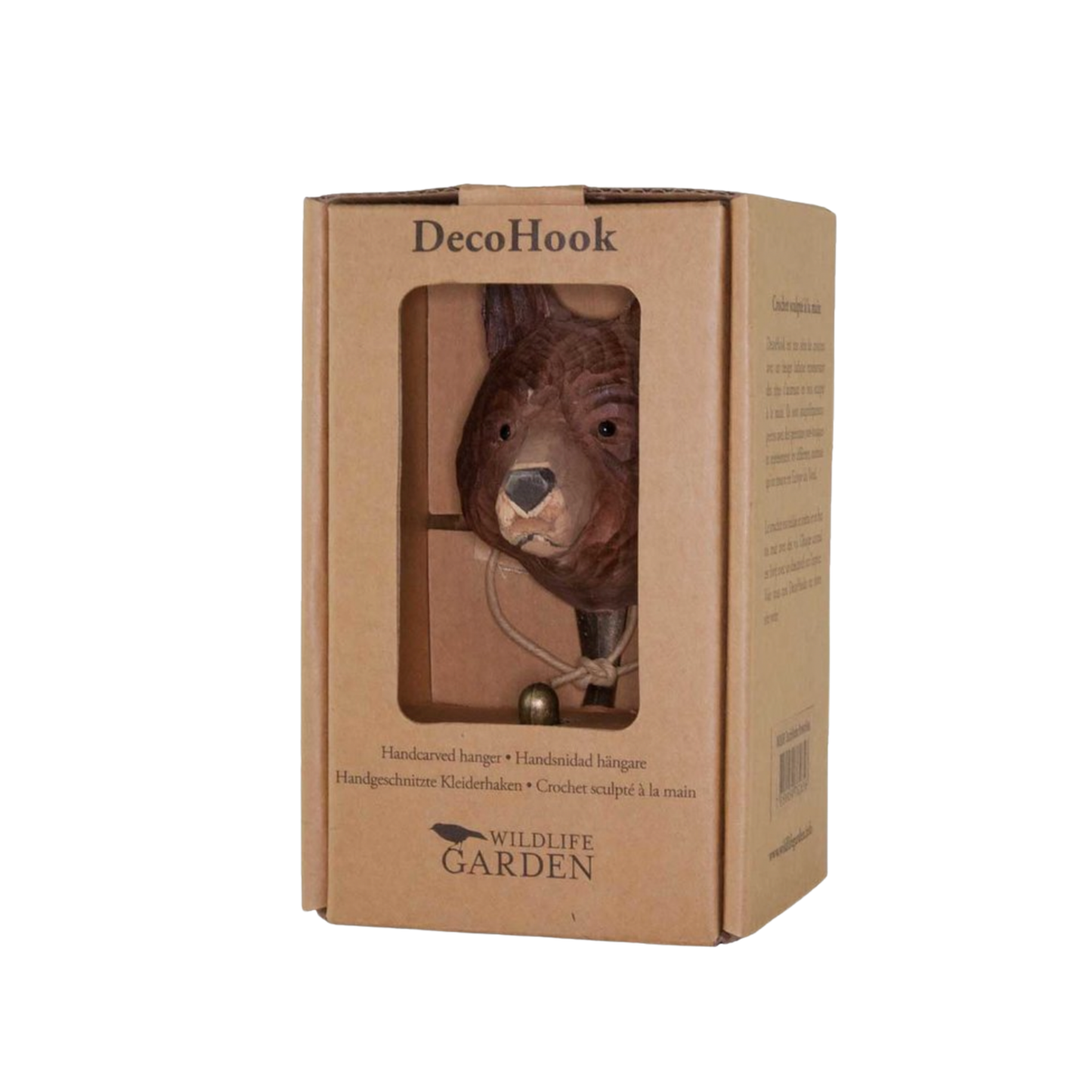 Wildlife Garden Wall Hook Brown Bear in packaging box