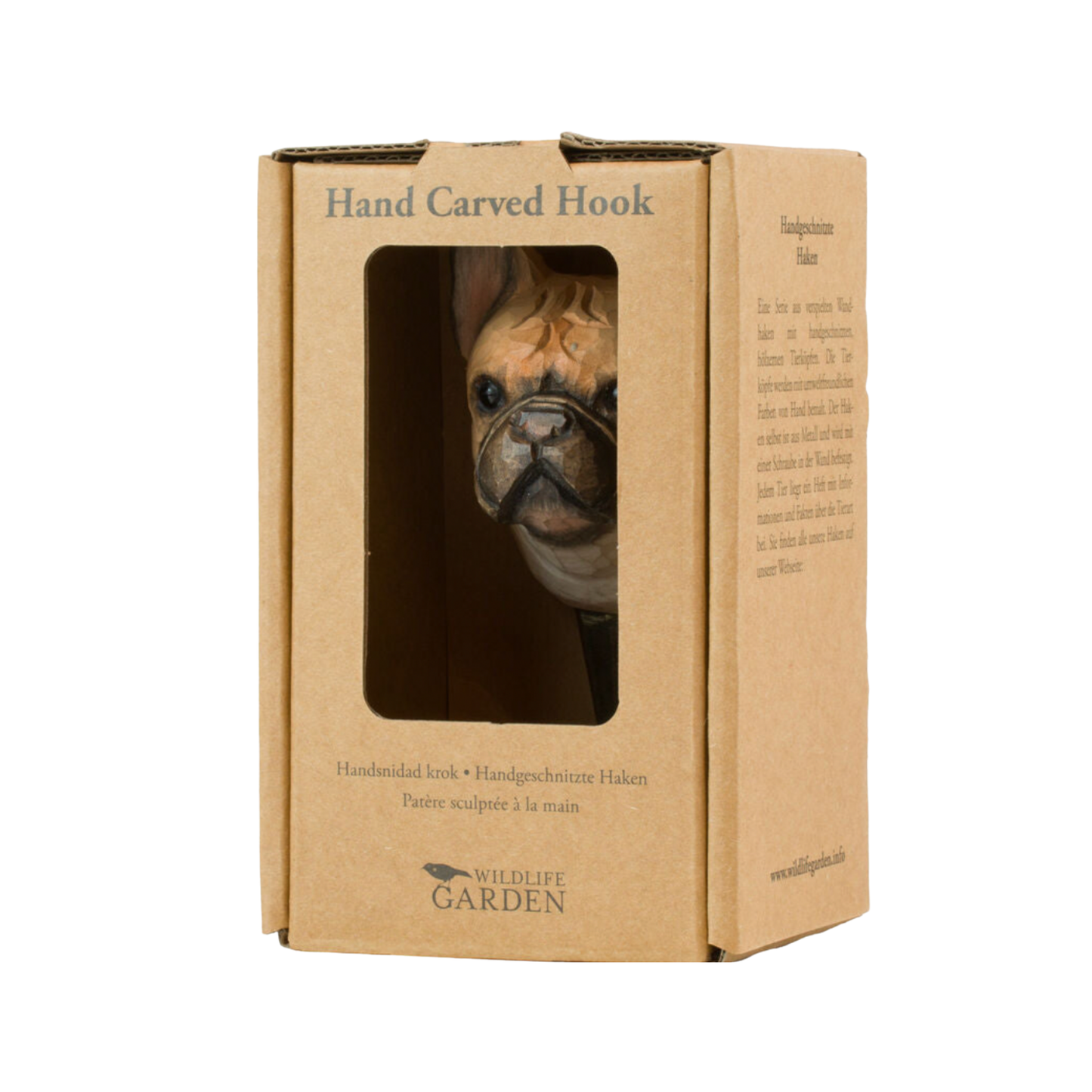 Wildlife Garden Wall Hook French Bulldog in packaging box