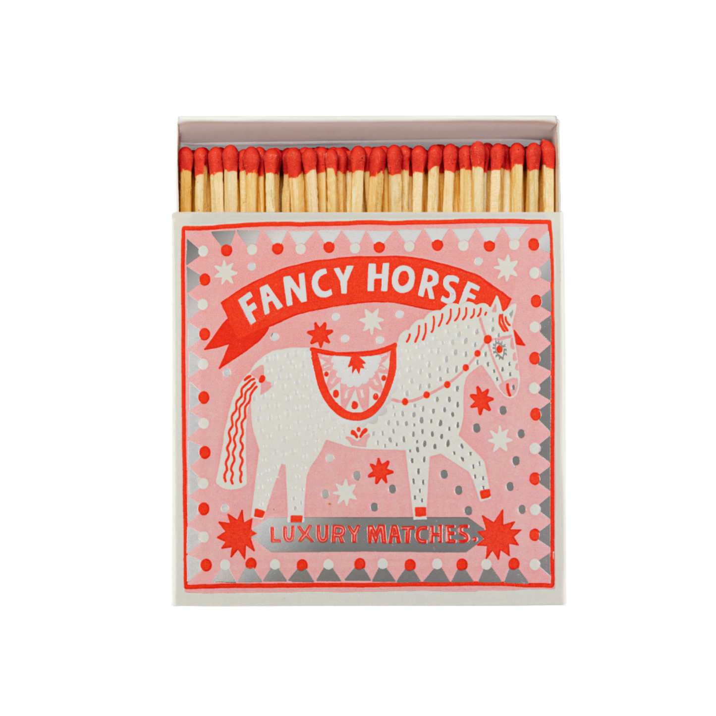 Luxury matches fancy horse matches front view with matches poking out