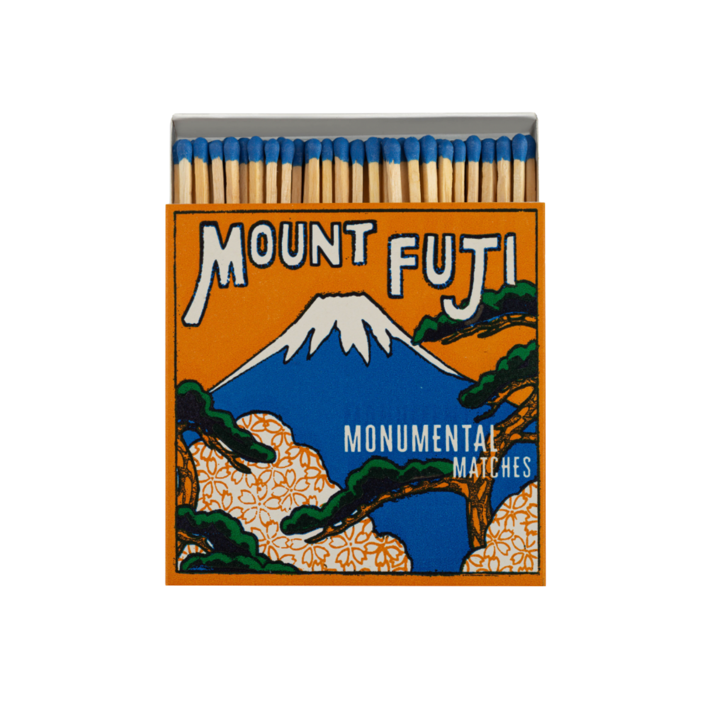 Luxury matches mount fuji matches front view with matches poking out