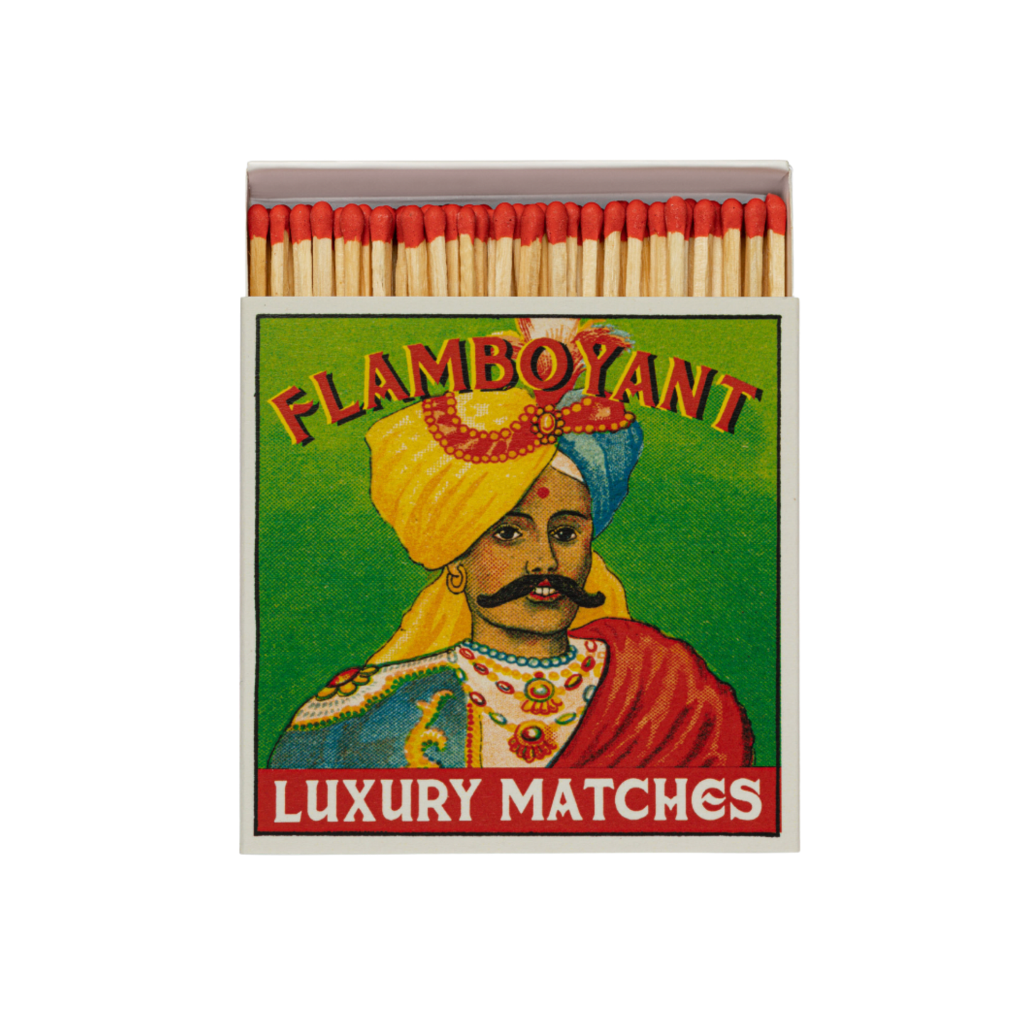 Luxury matches flamboyant matches front view with matches poking out