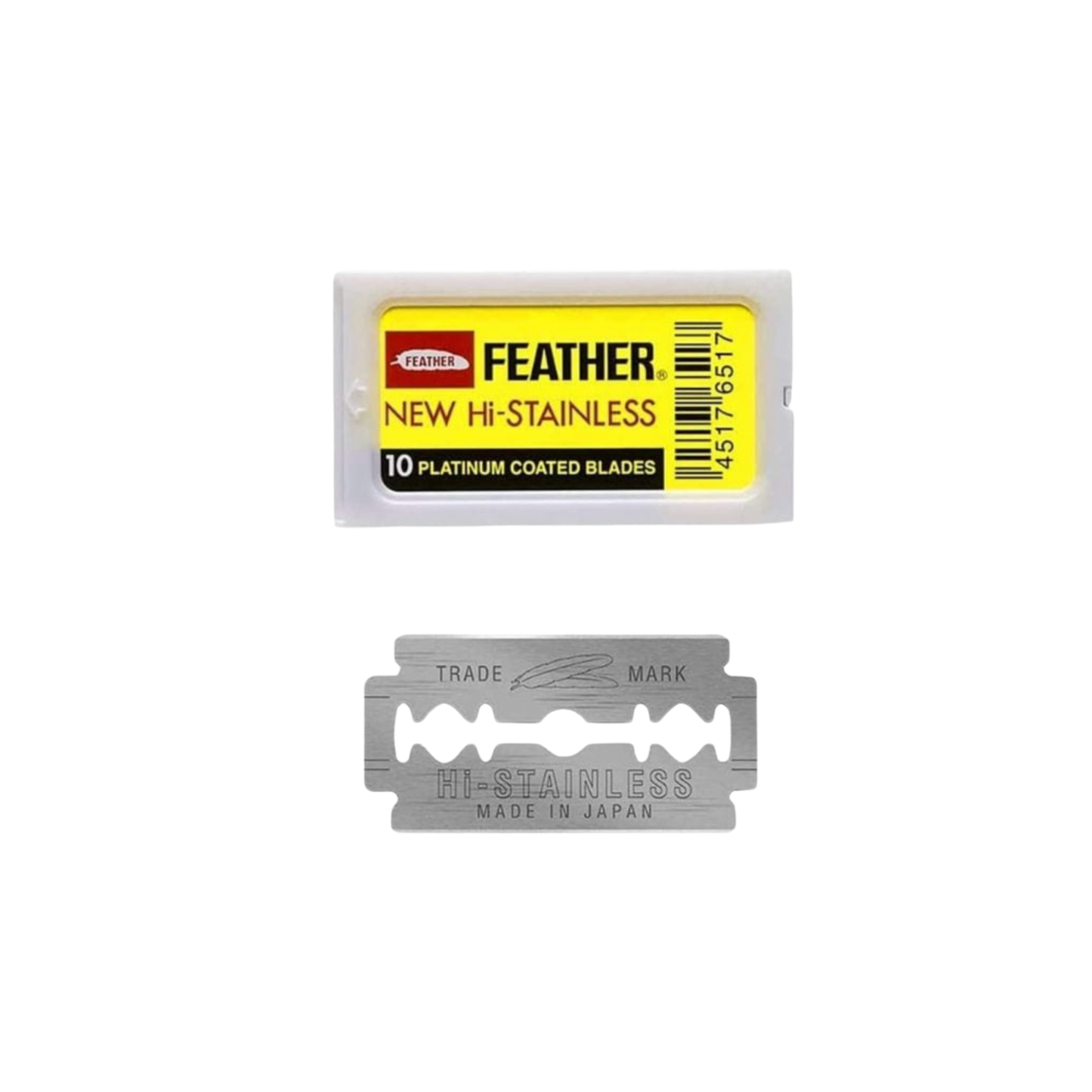 Razor Blades (pack of 10) Feather packaging with one razor blade on display