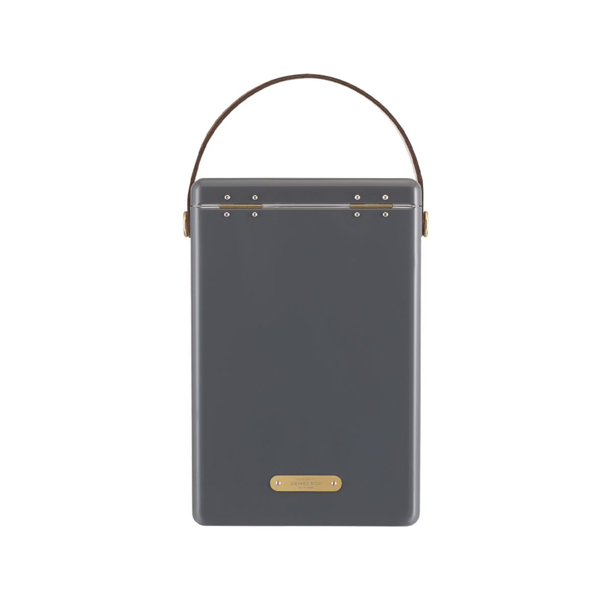 Back view of FIELDBAR Drinks Box MK II hardcase cooler, oyster grey, 10L capacity, durable and comfortable to carry.