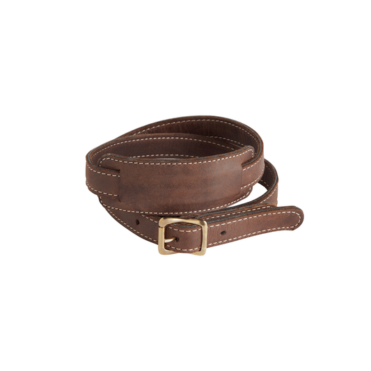 Coiled FIELDBAR Drinks Box Sling, Dark brown, adjustable from 124cm to 128cm, leather, comfortable on shoulder.