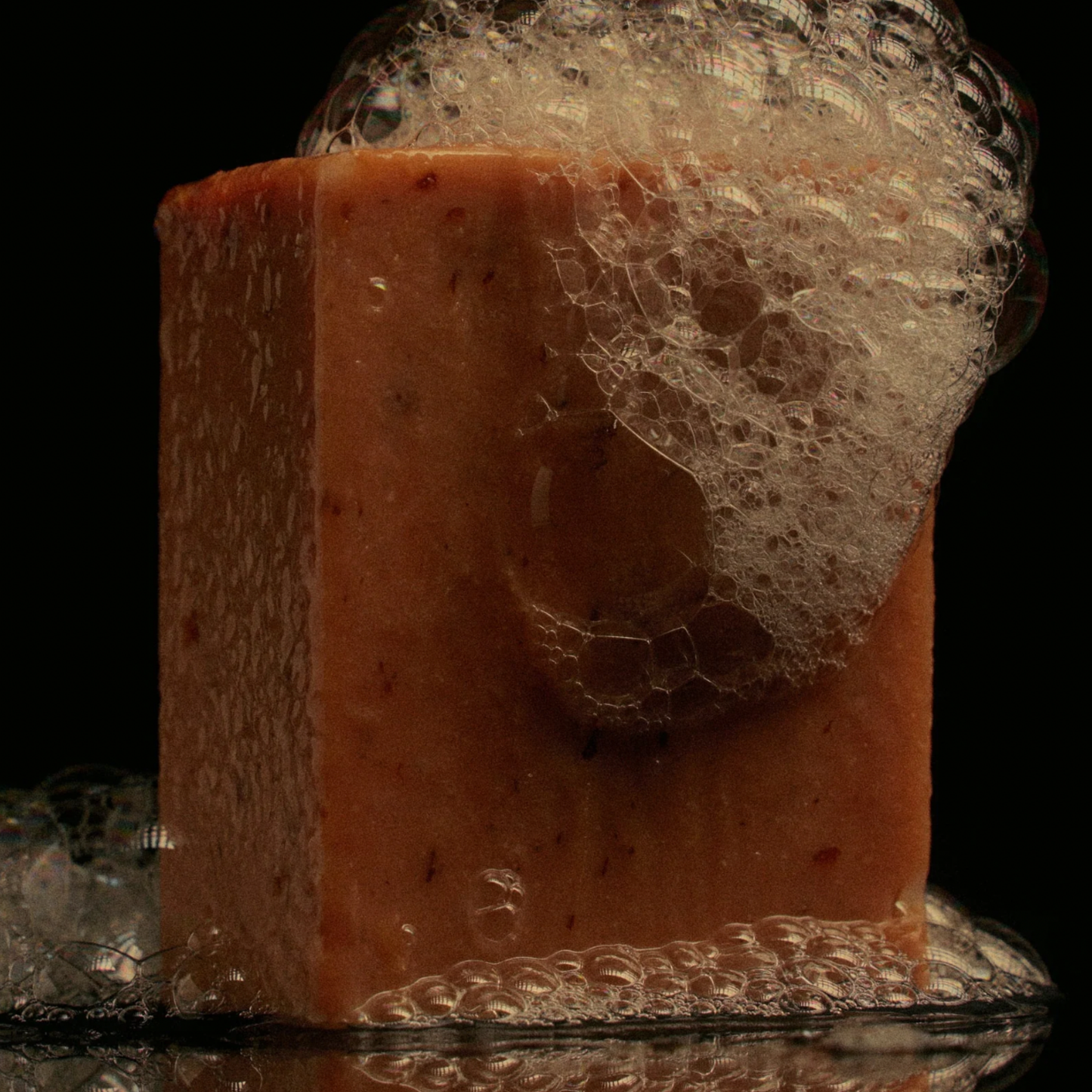 Close up of Herb Remedy botanical soap bar Rose