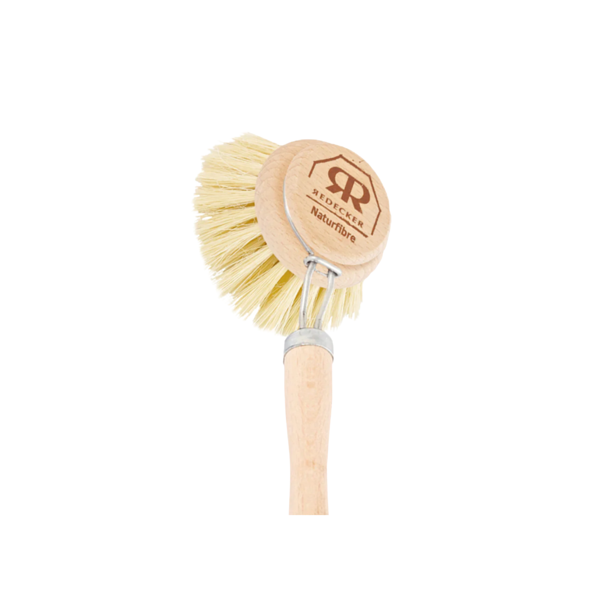 Redecker dish brush with handle close up top view