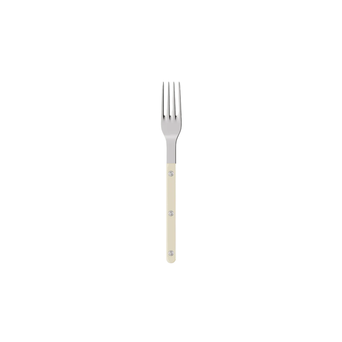 Sabre Paris Bistrot Dinner Fork 22 cm Ivory - stainless steel and nylon cutlery inspired by French cafés, featuring visible rivets, gloss or vintage finish, and durable design for elegant dining.