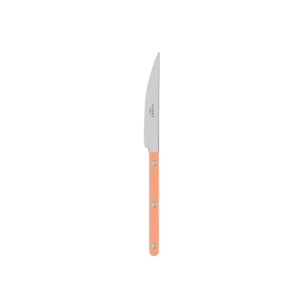 Sabre Paris Bistrot Dinner Knife - 24cm stainless steel knife with durable nylon handle and visible rivets. Elegant, dishwasher-safe cutlery inspired by classic bistro style, perfect for everyday meals or stylish table settings.