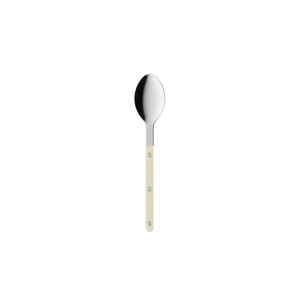 Sabre Paris Bistrot Soup Spoon 22 cm Ivory- stainless steel and nylon cutlery with visible rivets, inspired by French cafés, available in gloss or vintage finish, perfect for soups and side dishes.