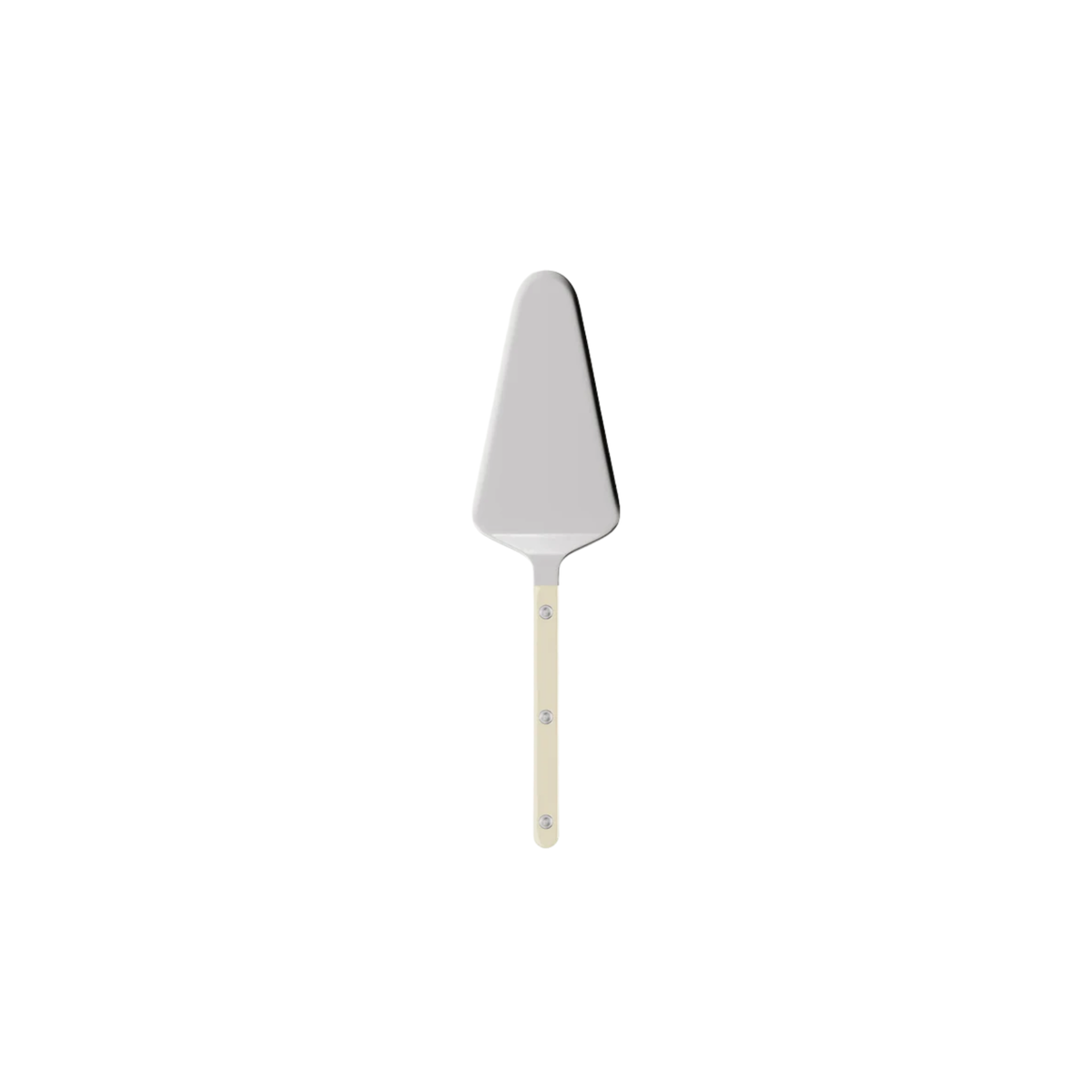 Sabre Paris Bistrot Tart Slicer 25 cm Ivory - stainless steel and nylon curved pastry server with visible rivets, available in gloss or vintage finish, perfect for serving sweet and savoury tarts with style.