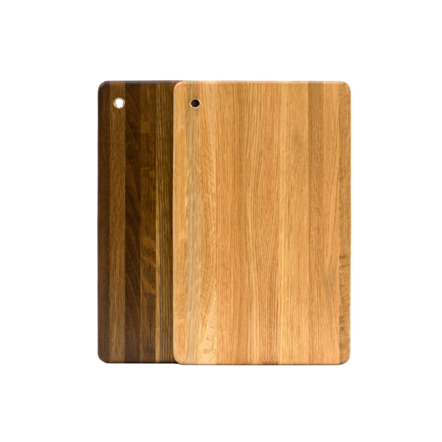 Sandsmade Herb Board No.2 (40cm x 25cm) Smoked Oak and White Oak side by side