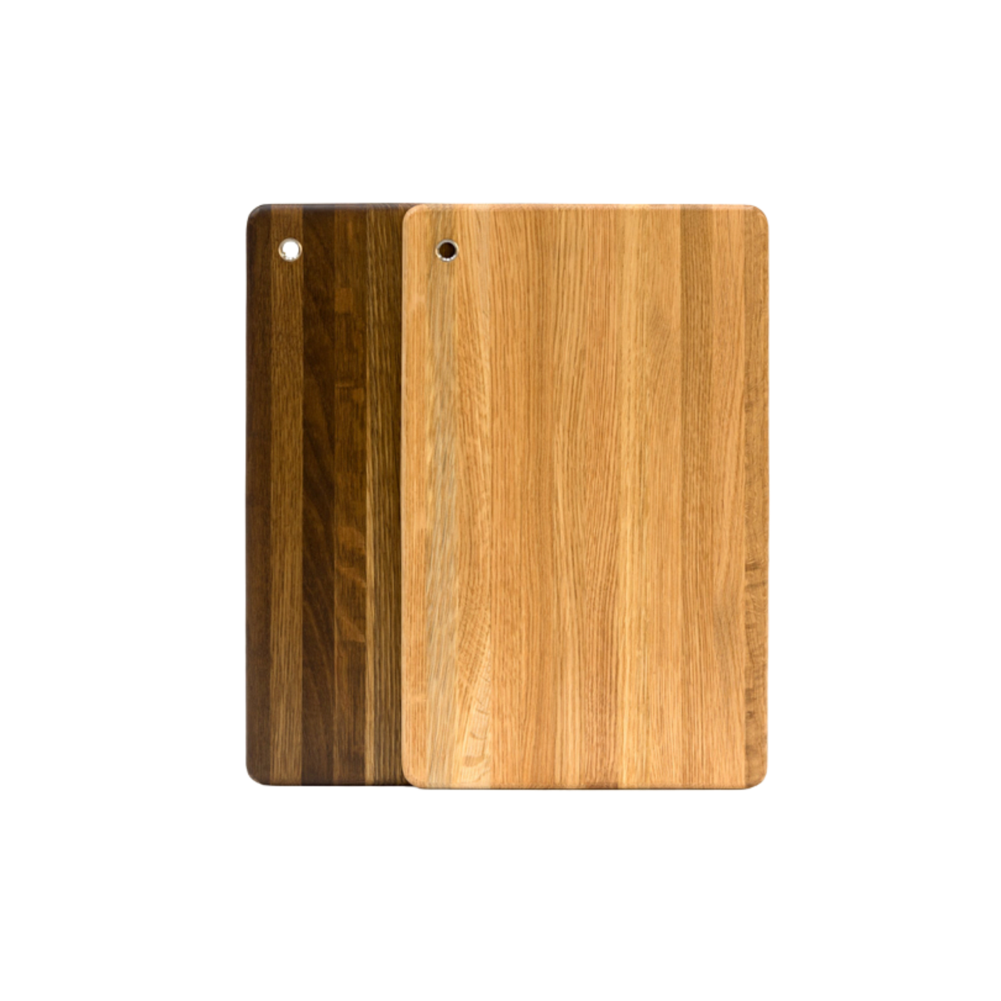 Sandsmade Herb Board No.2 (40cm x 25cm) Smoked Oak and White Oak side by side