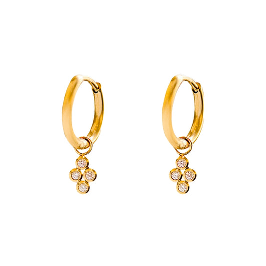 AEC Paris Bendis teardrop white-zirconium oxide earings on white background