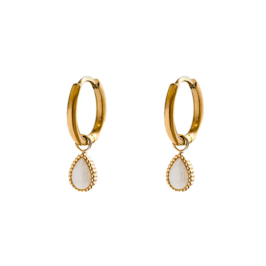 AEC Paris Helios Moonstone earrings on white background