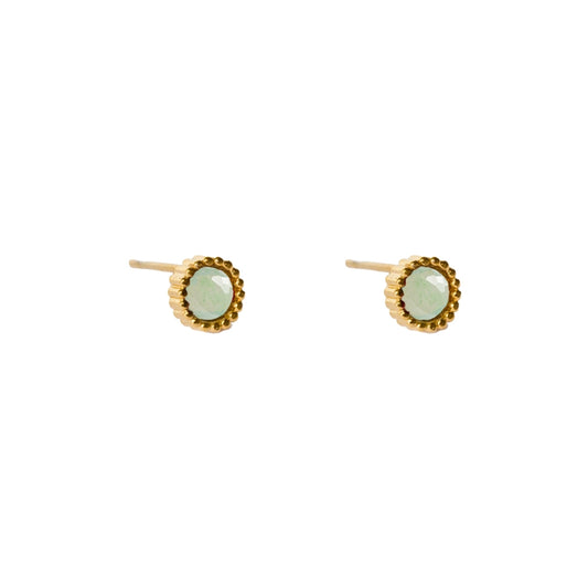 AEC Paris Leto Aventurine stud earrings on white background