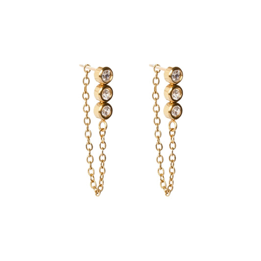 AEC Paris Leto Aventurine stud earrings on white background