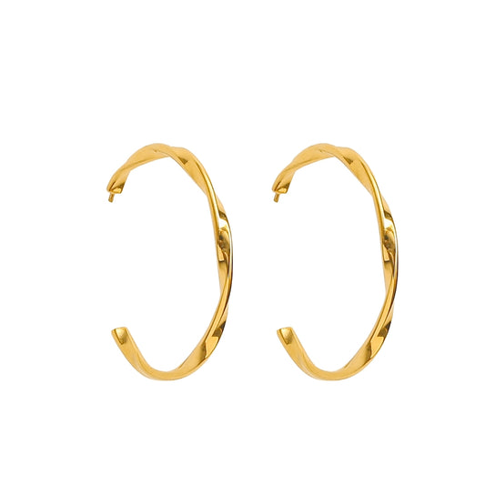 AEC Paris Moana Gold Hoop earrings on white background