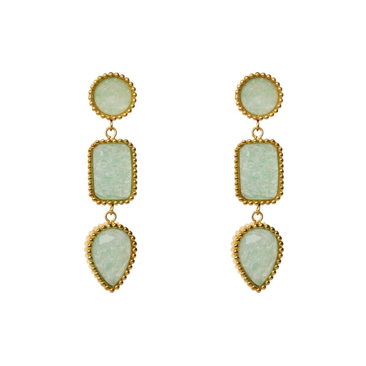 AEC Paris Persephone Aventurine drop earrings on white background