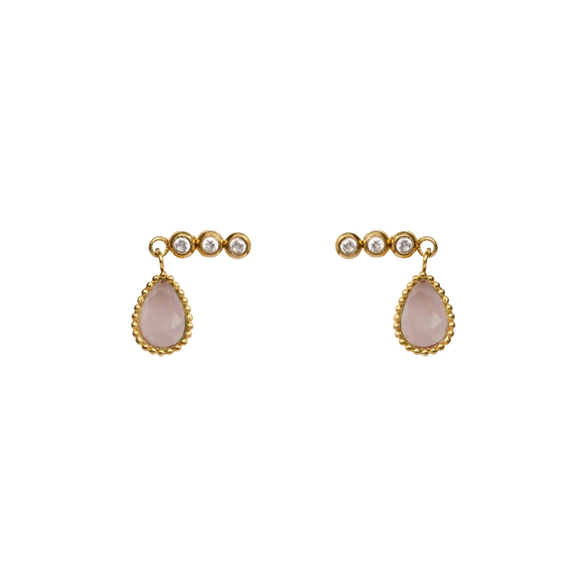 AEC Paris Roma Watermelon Quartz stud earrings on white background