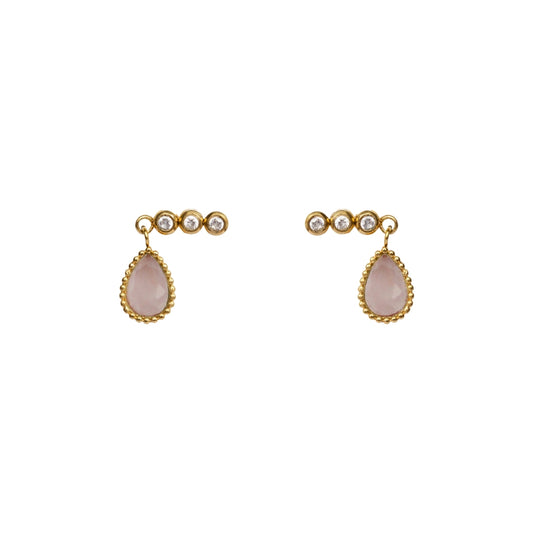 AEC Paris Roma Watermelon Quartz stud earrings on white background