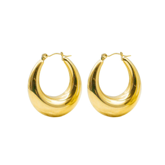 AEC Paris Teva Gold Loop earrings on white background