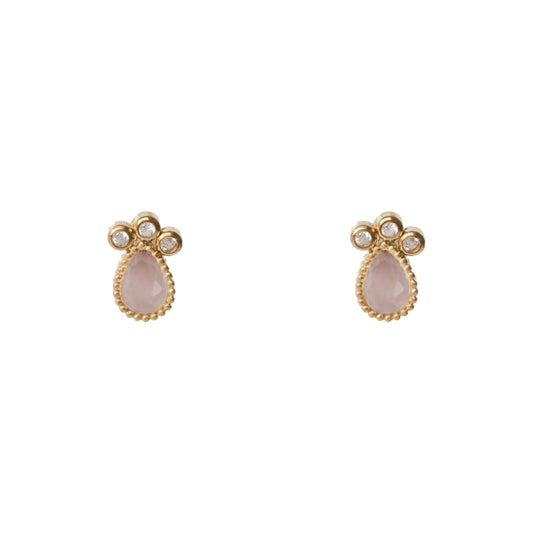 AEC Paris Venus watermelon quartz stud earrings on white background