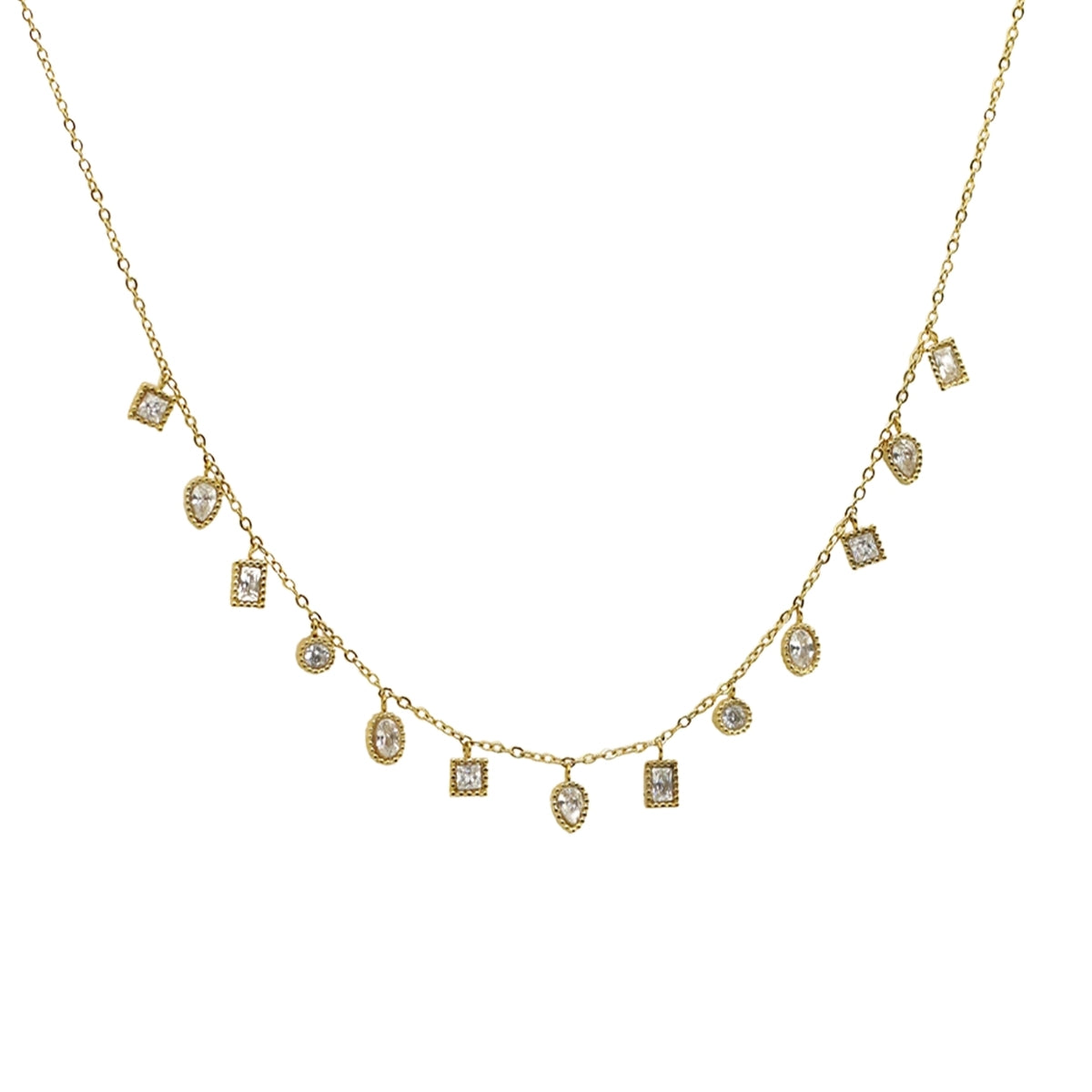 AEC Paris Mohandas white zirconium oxide necklace on white background