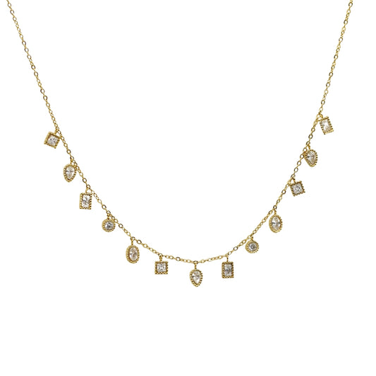 AEC Paris Mohandas white zirconium oxide necklace on white background