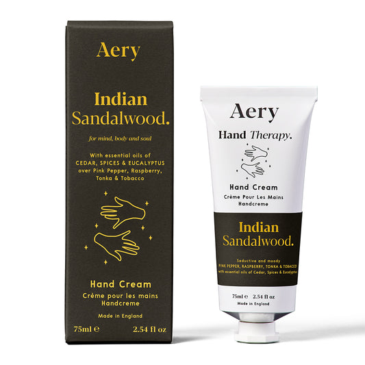 Aery 75ml Indian Sahand hand cream from the Fernweh collection showing hand cream and packaging on white background