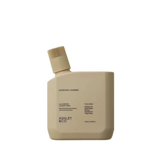 Ashley and Co 'Everyday Launder' laundry detergent bottle in Tui and Kahili fragrance.