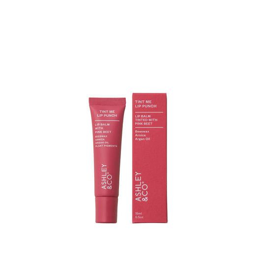 Ashley and Co 'Tint Me Lip Punch' pink coloured lip balm.