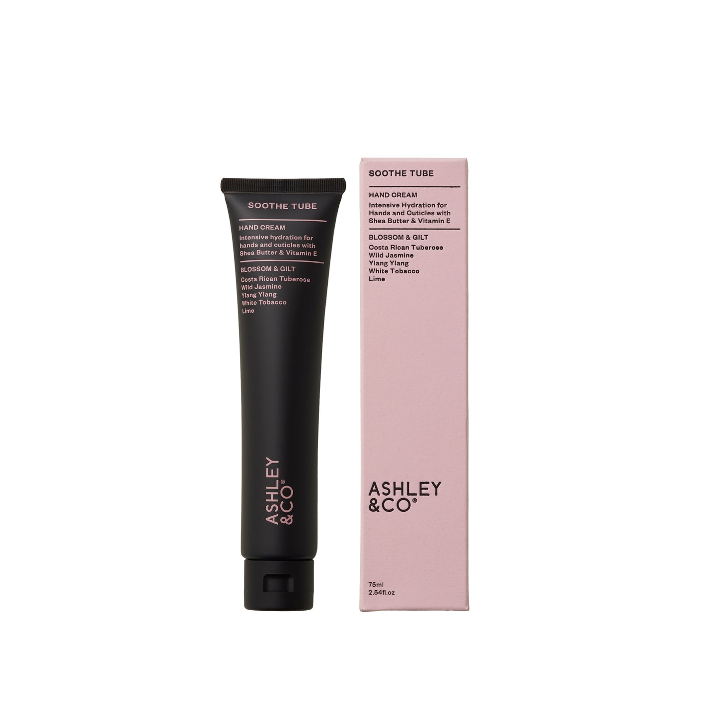 Ashley and Co 'Soothe Tube' handcream in blossom and gilt fragrance.