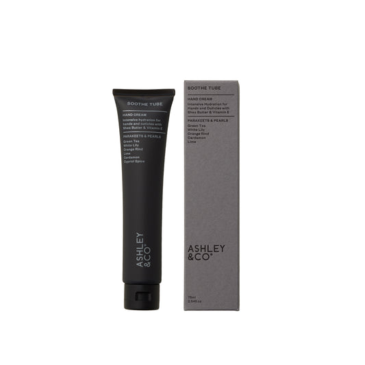 Ashley and Co 'Soothe Tube' handcream in parakeets and pearls fragrance.