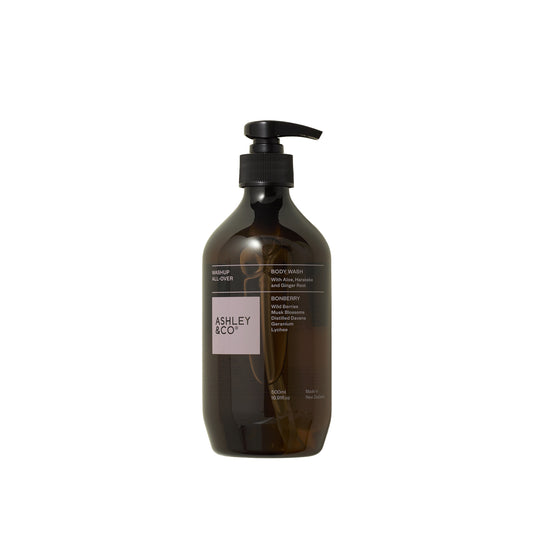 Ashley and Co 'Washup All Over' body wash in bonberry fragrance.