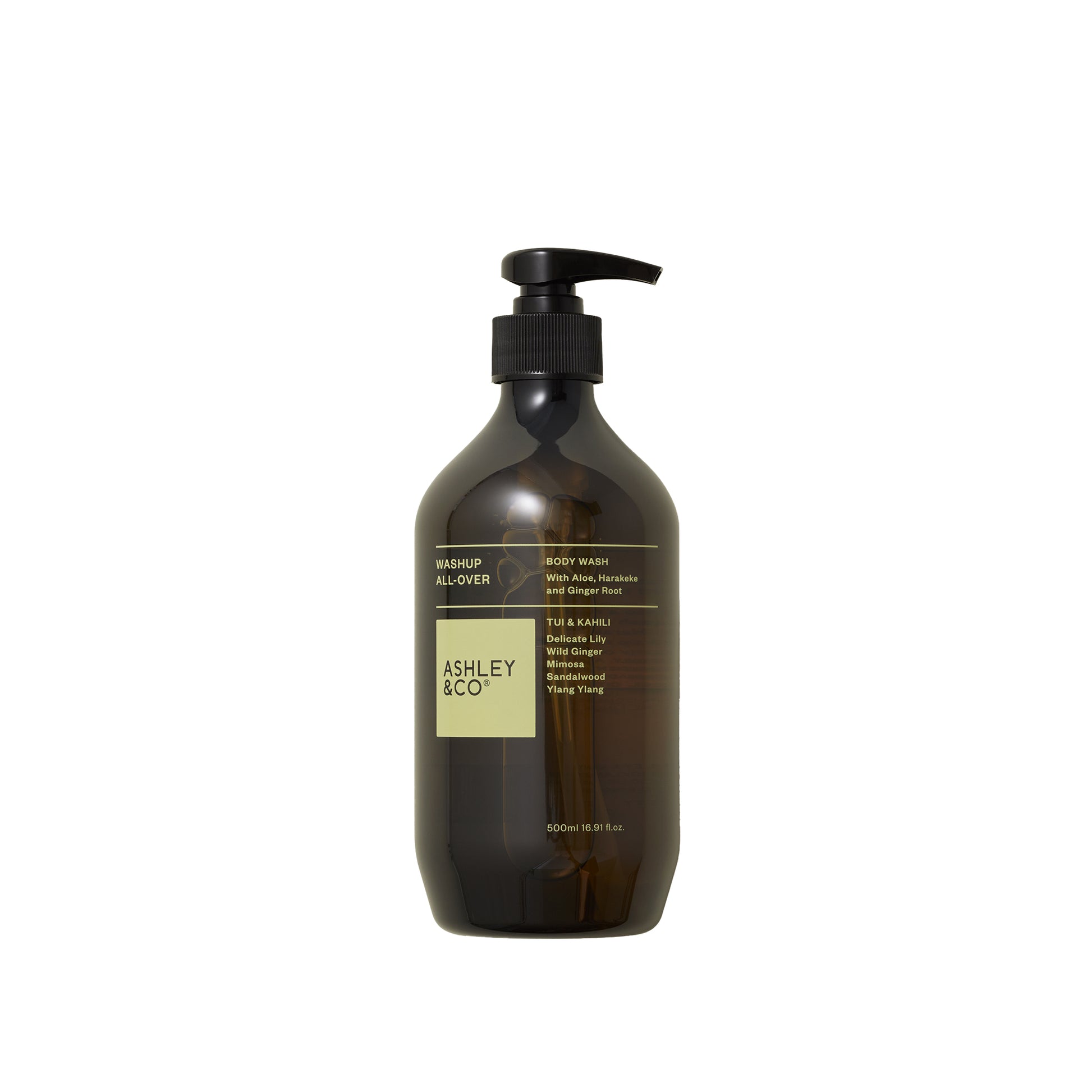 Ashley and Co 'Washup All Over' body wash in tui and kahili fragrance.