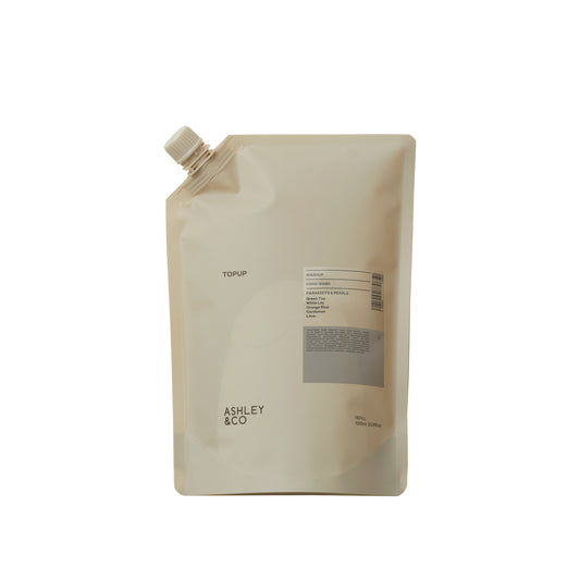 Ashley and Co 'Washup' handwash top up sachet in parakeets and pearls fragrance. 