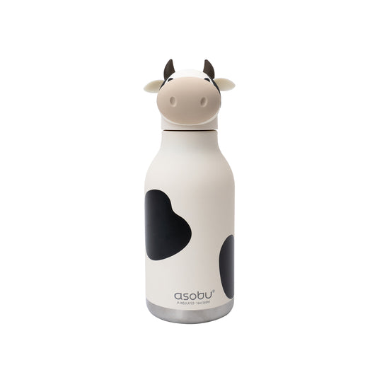 Image of Cow Bestie Bottle by Asobu, shown from the front.