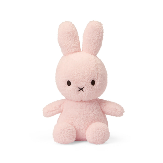 Bon Ton Toys light pink terry Sitting Miffy 23cm plush toy straight on view
