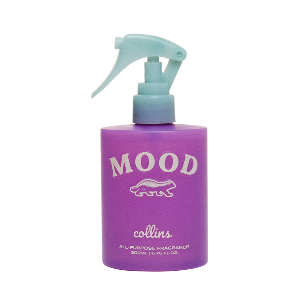 Collins French Violet 200ml water based Mood Water with spray bottle on a white background