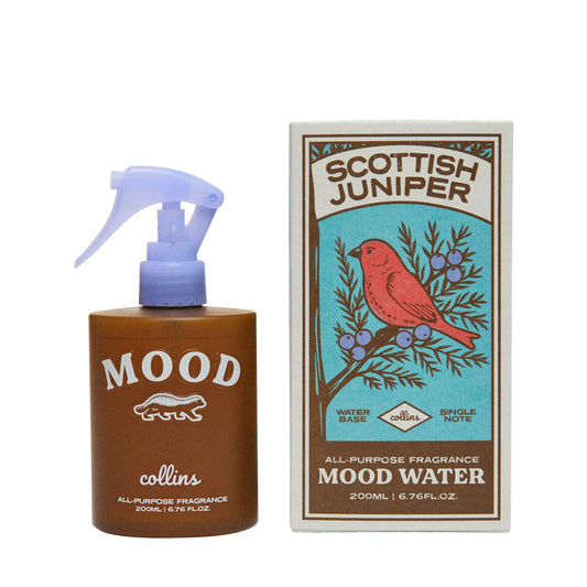 Collins Scottish Juniper 200ml water based Mood Water with spray bottle and packaging