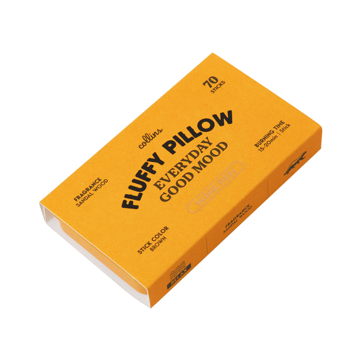 Collins 'Fluffy Pillow' natural incense sticks in packaging on white background