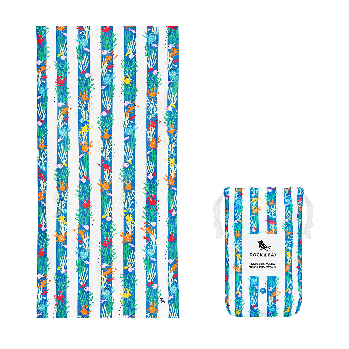 Dock and Bay kids beneath the reef M beach towel folded in half