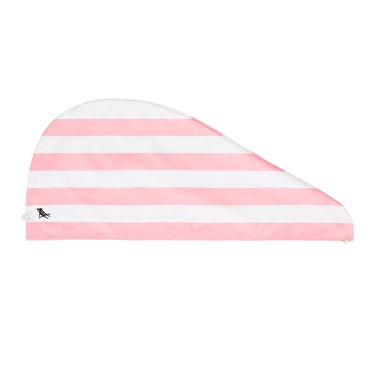 Dock and Bay Malibu pink cabana stripe hair wrap laid flat on white background
